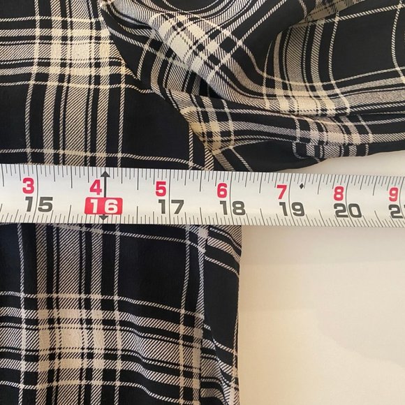 The Kooples xs black-and-cream plaid 100% silk shirt - Picture 8 of 14